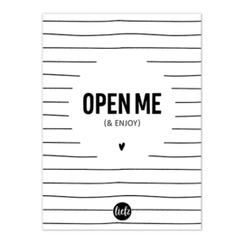 Fles etiket | Open me & enjoy | 5 stuks