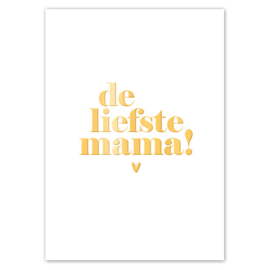 Kaart | De liefste mama | Goudfolie | 5 stuks