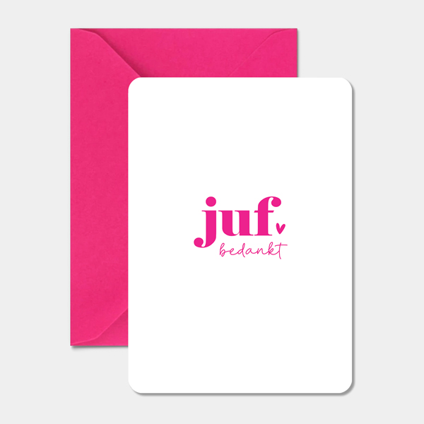 Kaart  | Juf bedankt | 5 stuks