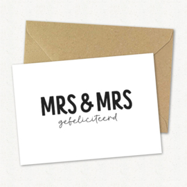 Kaart | Mr & Mrs, gefeliciteerd | 5 stuks