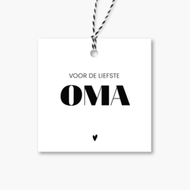 Cadeaulabel | Voor de liefste oma | 5 stuks