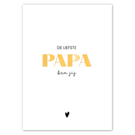 Kaart | De liefste papa | Goudfolie | 5 stuks