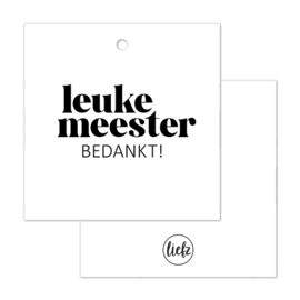 Cadeaulabel | Leuke meester bedankt | 5 stuks