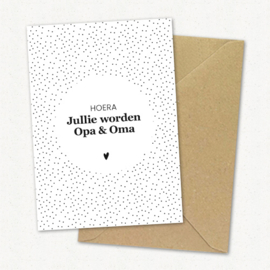 Kaart | Hoera jullie worden opa & oma | 5 stuks