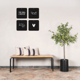 Muurvierkant | Hartje | Zwart