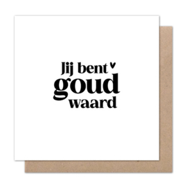 Dubbele kaart | Jij bent goud waard | 5 stuks