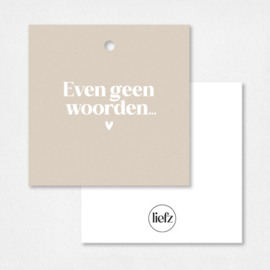 Cadeaulabel | Even geen woorden | 5 stuks
