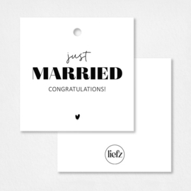 Cadeaulabel | Just married | 5 stuks