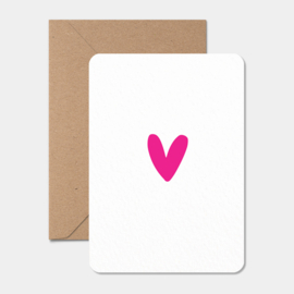 Kaart  | Roze hartje | 5 stuks