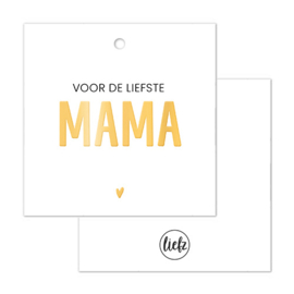 Cadeaulabel | Voor de liefste mama | Goudfolie | 5 stuks
