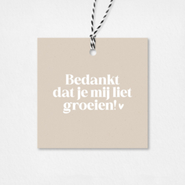 Cadeaulabel | Bedankt dat je mij liet groeien | 5 stuks