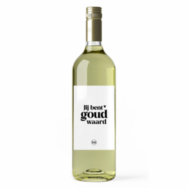 Fles etiket | Jij bent goud waard | 5 stuks