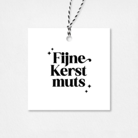 Cadeaulabel Kerst | Fijne Kerstmuts | 5 stuks