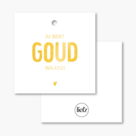Cadeaulabel | Jij bent goud waard | Goudfolie | 5 stuks