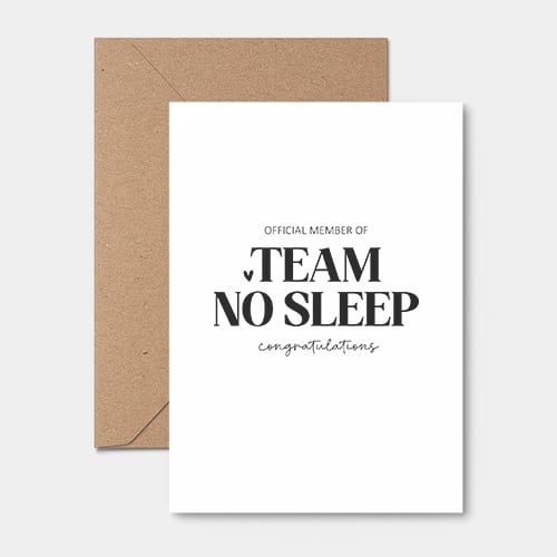 Kaart | Team no sleep | 5 stuks