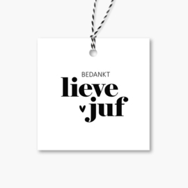 Cadeaulabel | Bedankt lieve juf | 5 stuks