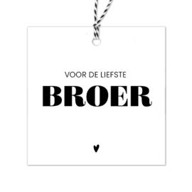 Cadeaulabel | Voor de liefste broer | 5 stuks