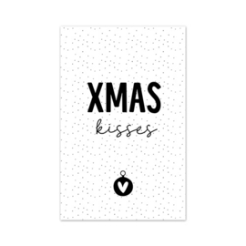 Mini kaartje Kerst | Xmas kisses | 10 stuks