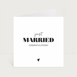Dubbele kaart | Just married | 5 stuks