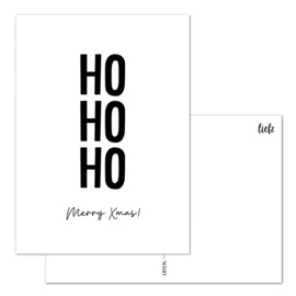 Kerstkaart | Ho Ho Ho Merry Christmas | 5 stuks