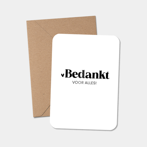 Midi kaart | Bedankt voor alles | 5 stuks