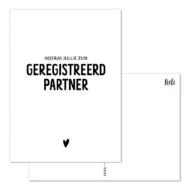 Kaart | Hoera! Jullie zijn geregistreerd partner | 5 stuks