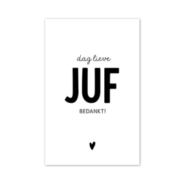 Mini kaartje | Dag lieve juf bedankt | 5 stuks