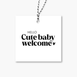 Cadeaulabel | Hello cute baby welcome | 5 stuks