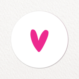 Stickers | 250 op rol | Hartje | Roze