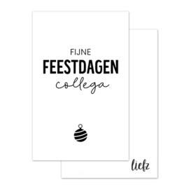 Mini kaartje Kerst | Fijne feestdagen collega | 10 stuks