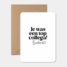 Kaart | Je was een top collega bedankt