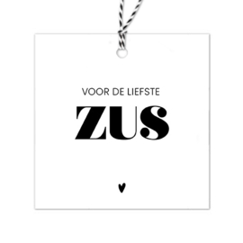 Cadeaulabel | Voor de liefste zus | 5 stuks