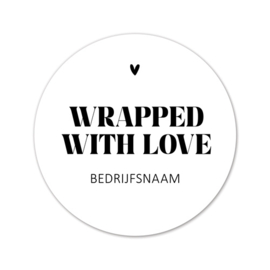 Stickers op maat | Wrapped with love + naam | 100 stuks