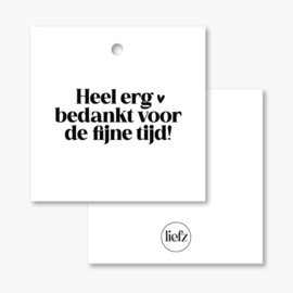 Cadeaulabel | Bedankt voor de fijne tijd | 5 stuks
