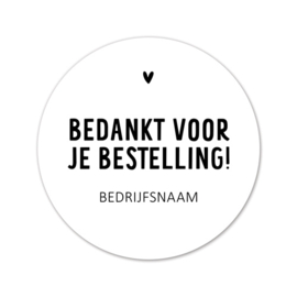 Stickers op maat | Bedankt voor je bestelling + naam | 100 stuks