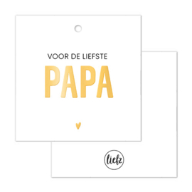 Cadeaulabel | Voor de liefste papa | Goudfolie | 5 stuks
