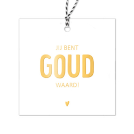 Cadeaulabel | Jij bent goud waard | Goudfolie | 5 stuks