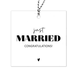 Cadeaulabel | Just married | 5 stuks