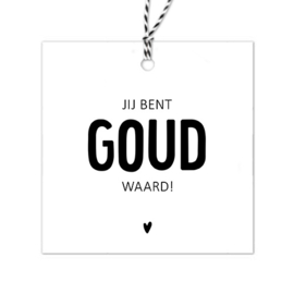 Cadeaulabel | Jij bent goud waard | 5 stuks