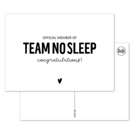 Kaart | Team no sleep | 5 stuks