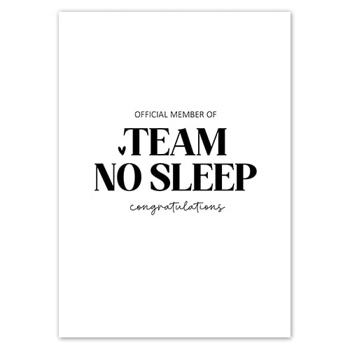 Kaart | Team no sleep | 5 stuks