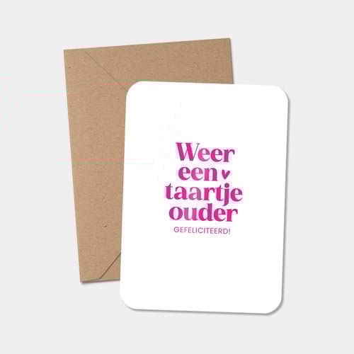 Midi kaart | Weer een taartje ouder | 5 stuks