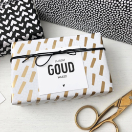 Cadeaulabel | Jij bent goud waard | 5 stuks