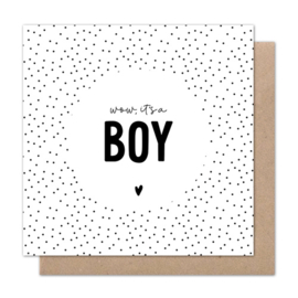 Dubbele kaart | Wow, it's a boy | 5 stuks