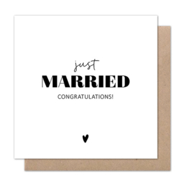 Dubbele kaart | Just married | 5 stuks