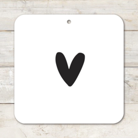 Muurvierkant | Hartje | Wit
