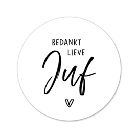 Stickers | 250 op rol | Bedankt lieve juf