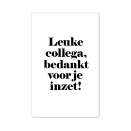 Mini kaartje | Leuke collega bedankt voor je inzet | 5 stuks