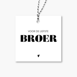Cadeaulabel | Voor de liefste broer | 5 stuks