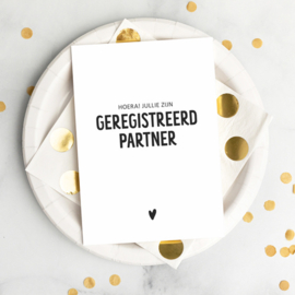 Kaart | Hoera! Jullie zijn geregistreerd partner | 5 stuks